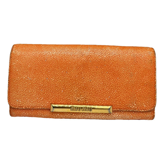 Miu Miu Orange Leather Wallet image 1