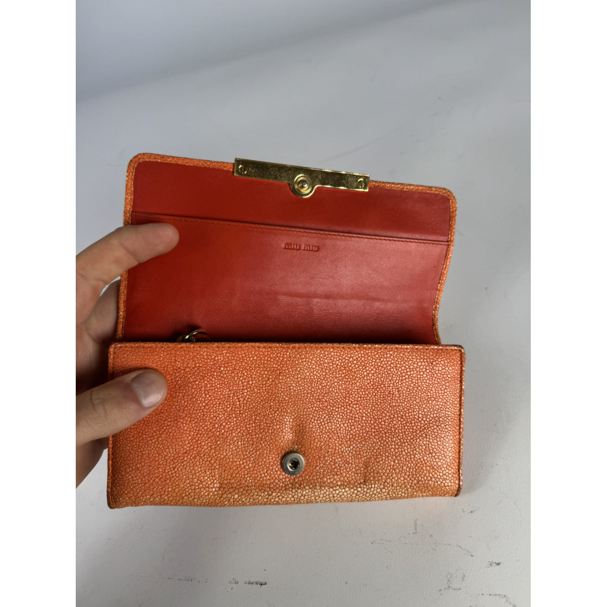 Miu Miu Orange Leather Wallet image 3