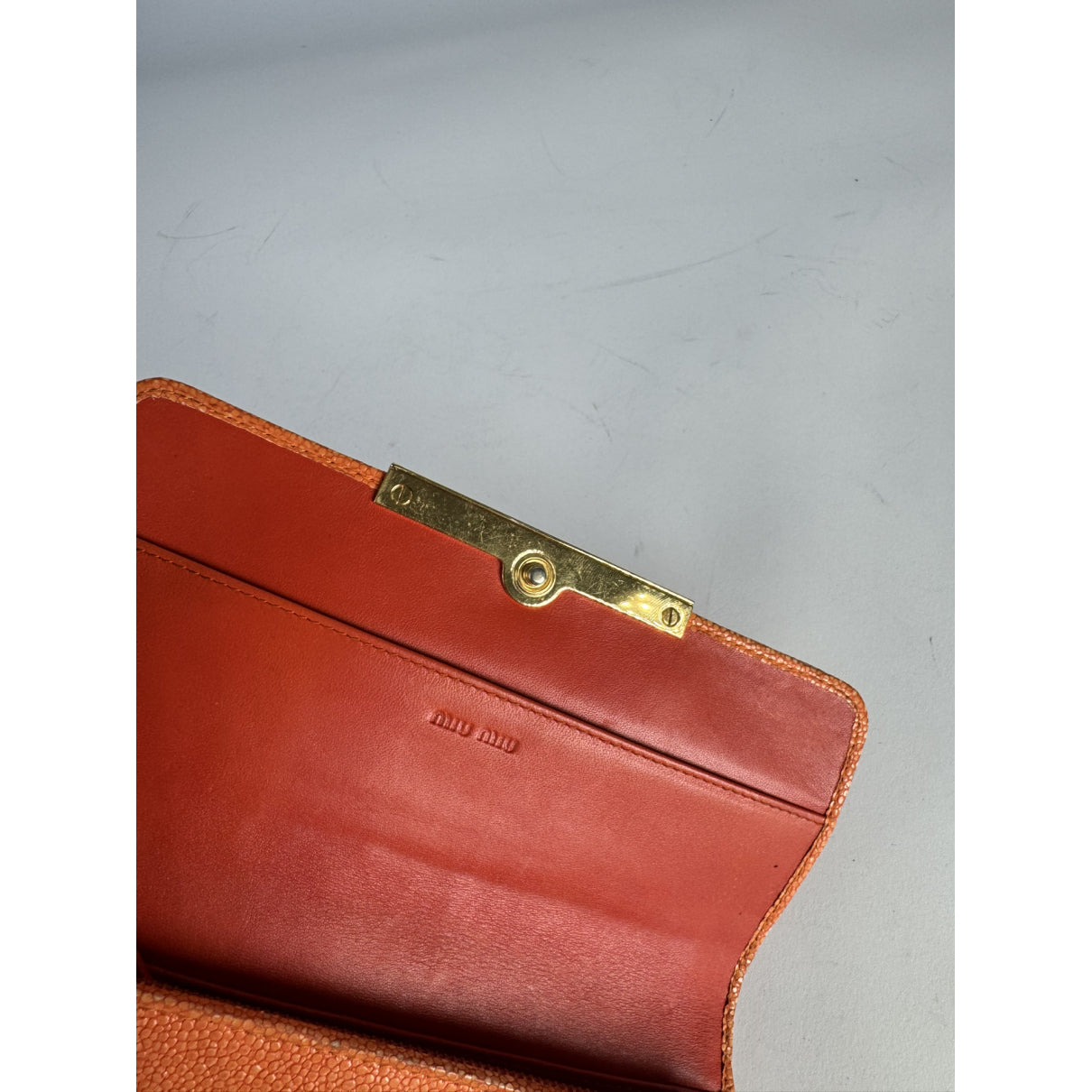 Miu Miu Orange Leather Wallet image 4