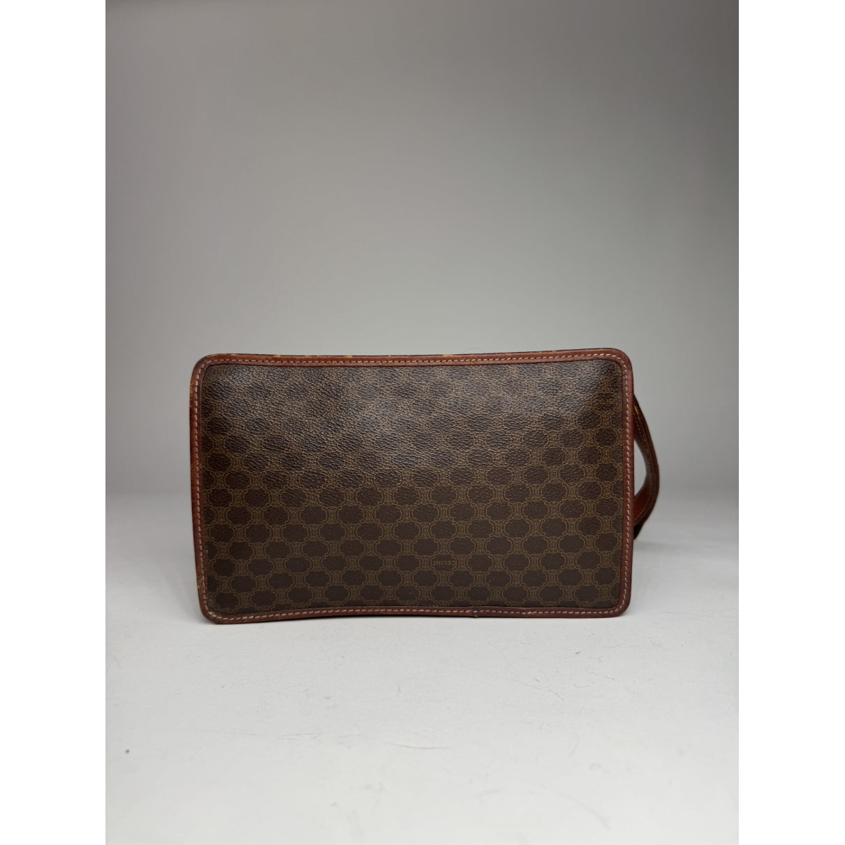 Celine Triomphe Brown Leather Clutch Bag image 4