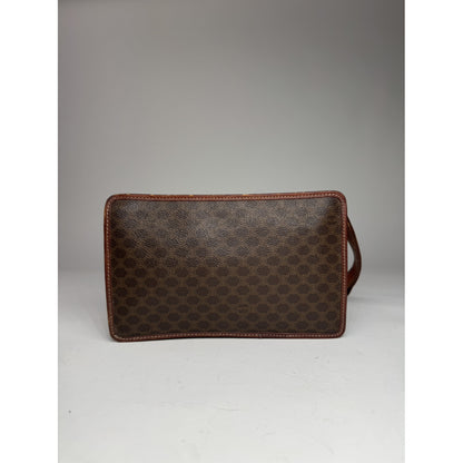 Celine Triomphe Brown Leather Clutch Bag image 4