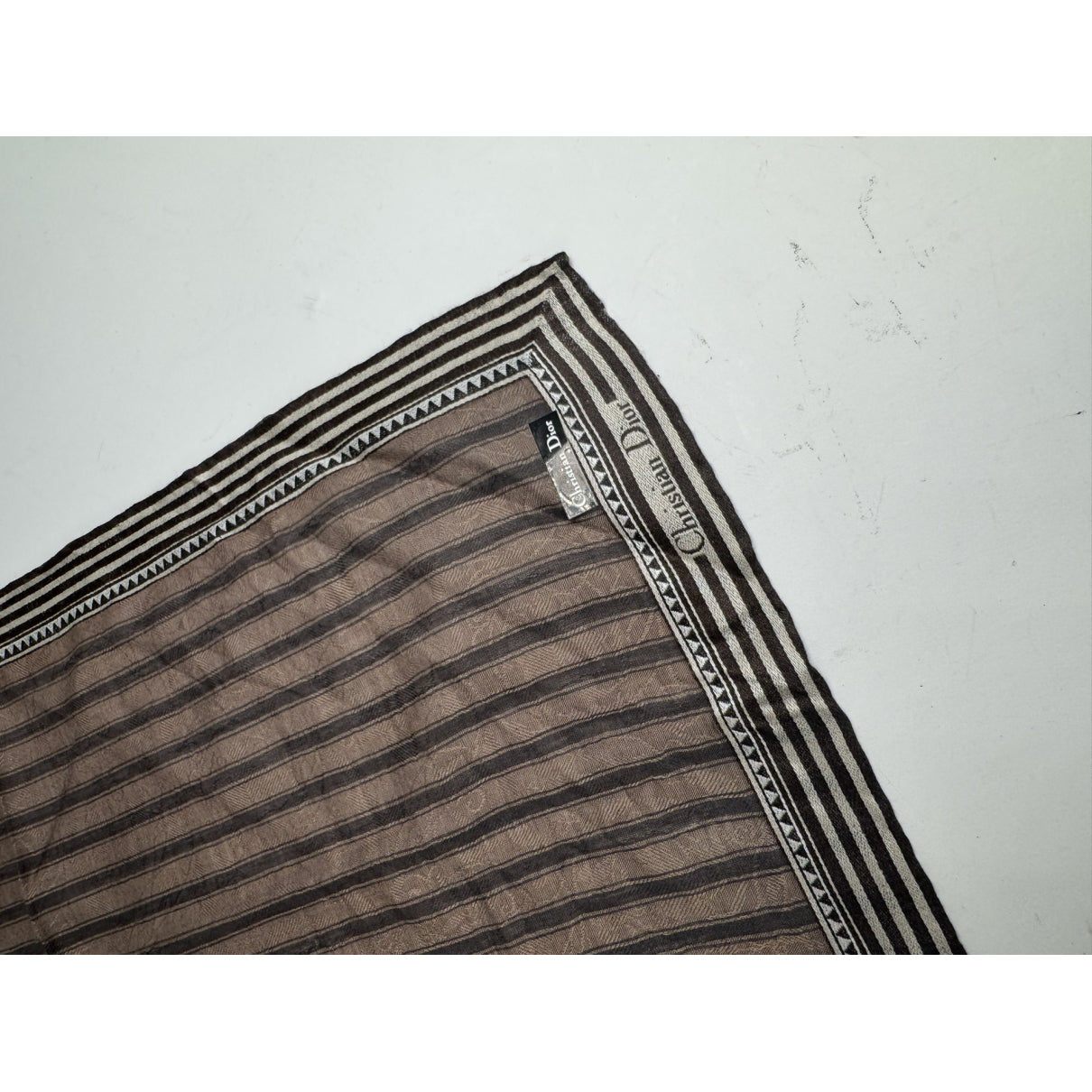 Dior Mitzah Toile de Jouy Brown Cotton Scarf image 2