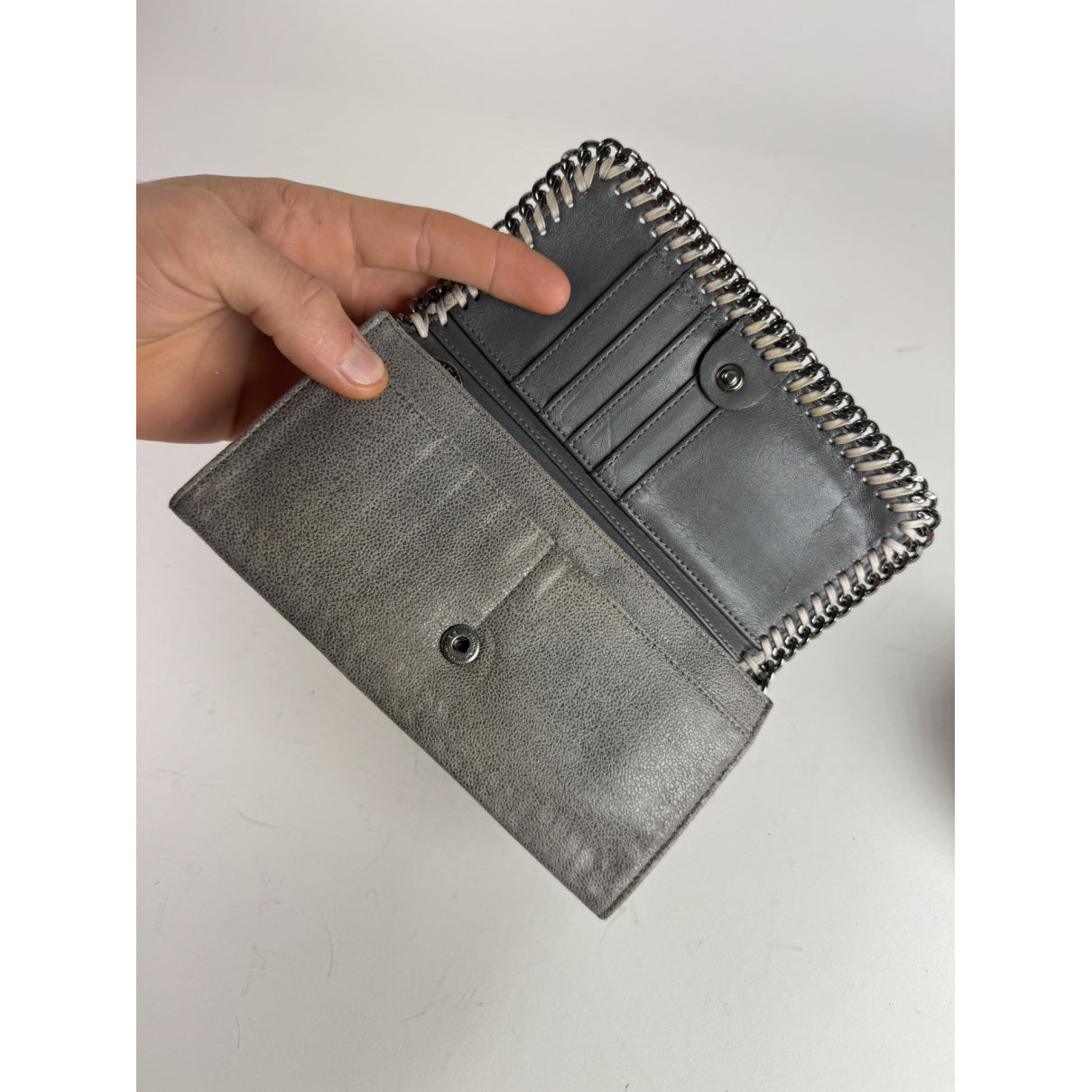 Stella McCartney Grey Leather Wallet image 4