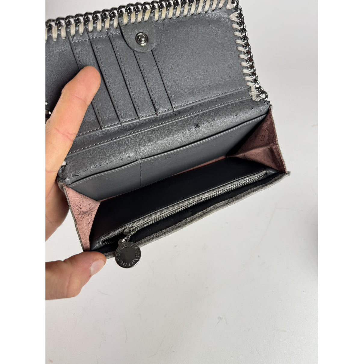 Stella McCartney Grey Leather Wallet image 5