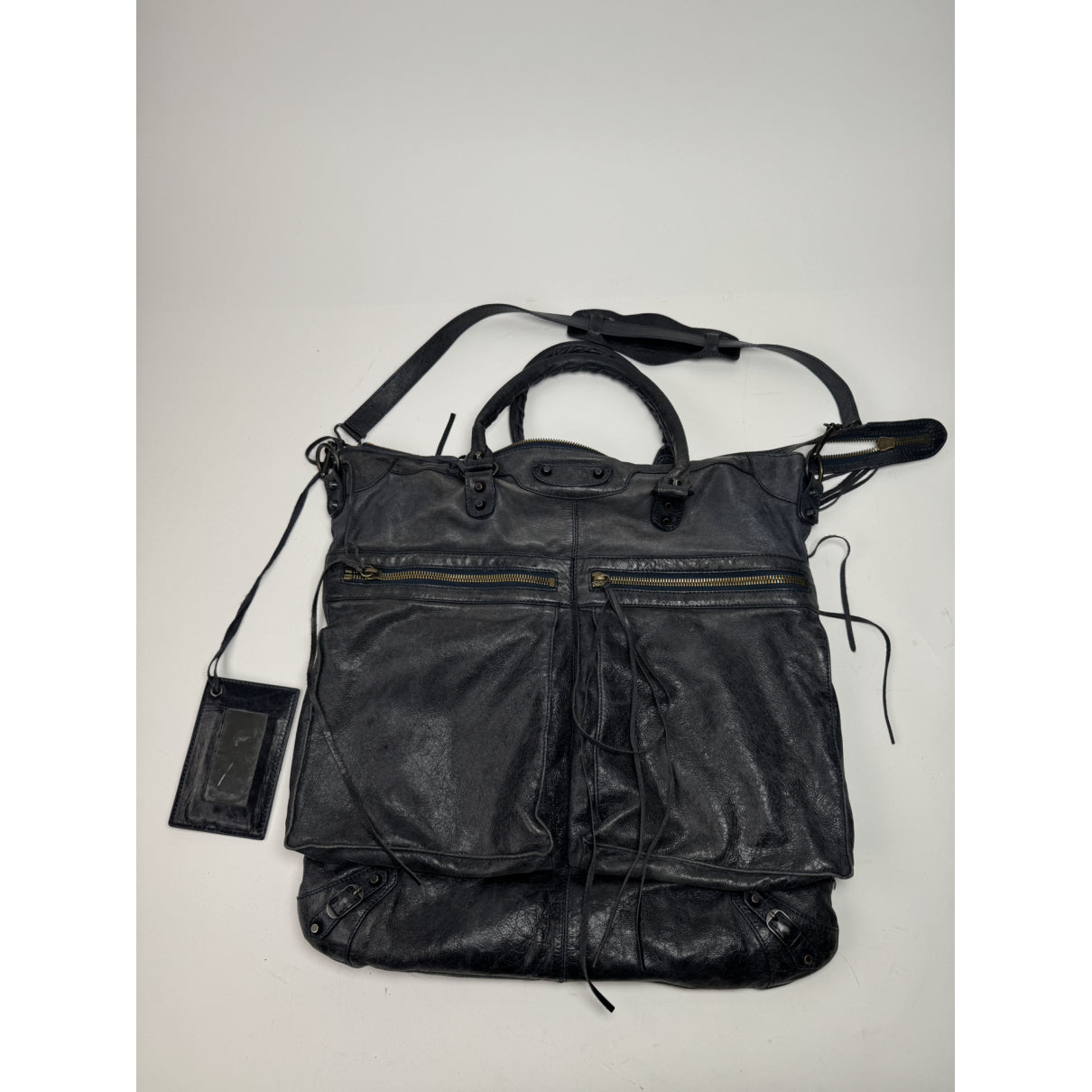 Balenciaga City Navy Leather Handbag image 2