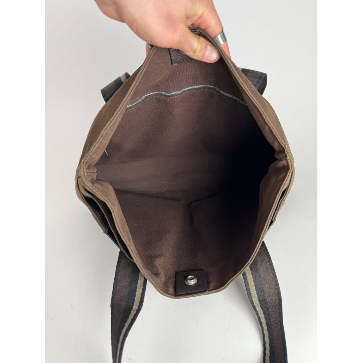 Hermès Troca Brown Cotton Handbag image 2