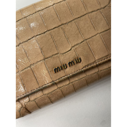 Miu Miu Beige Leather Wallet image 4