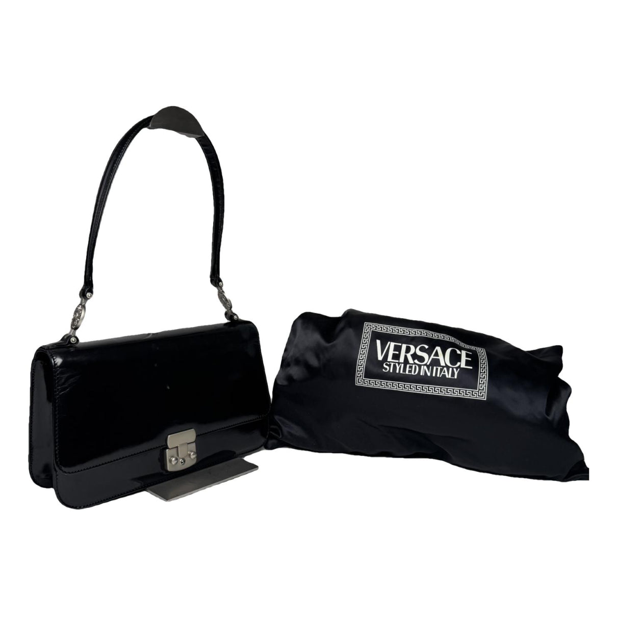 Versace Black Patent Leather Handbag image 1