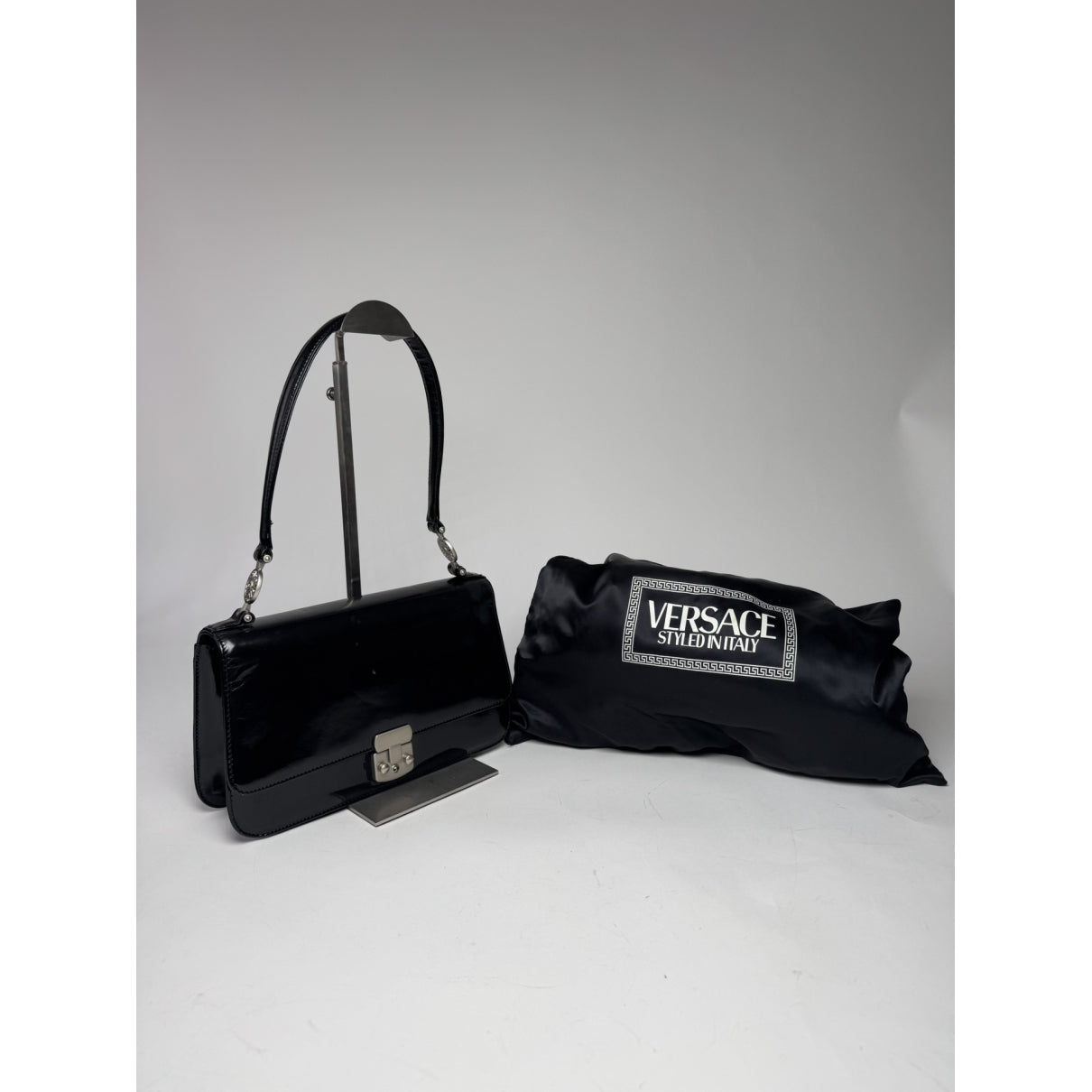 Versace Black Patent Leather Handbag image 2