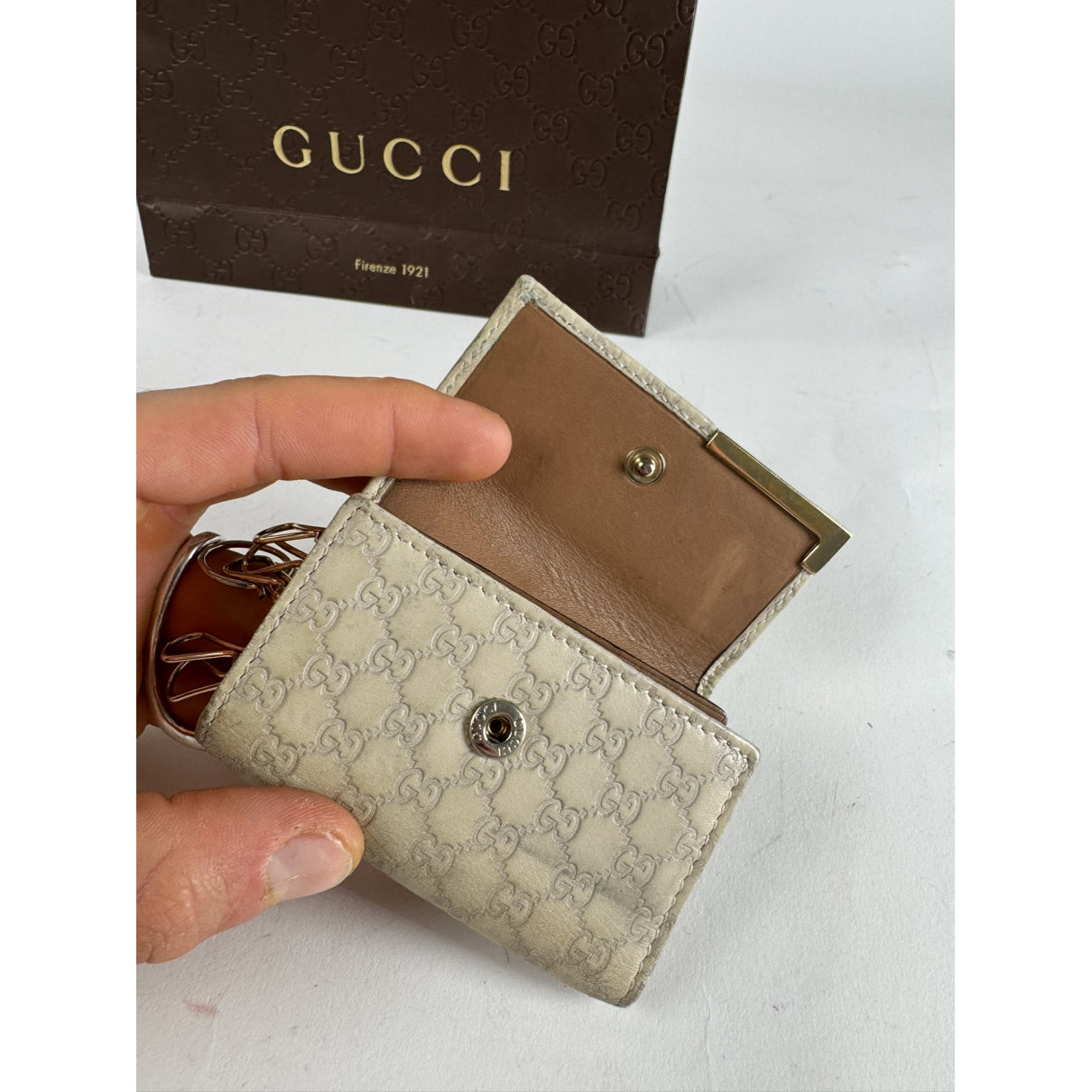 Gucci GG Blooms  White Leather Purse image 3