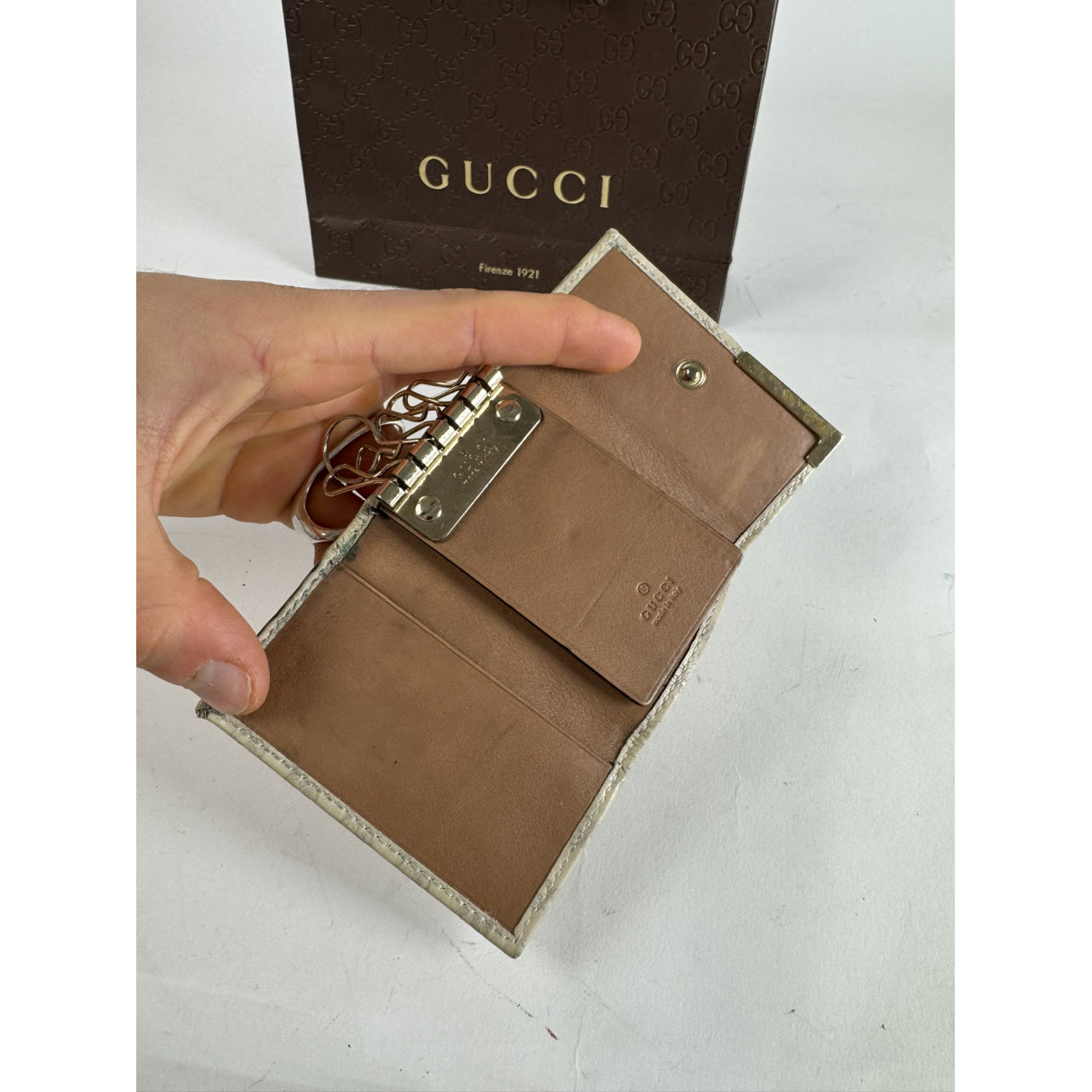 Gucci GG Blooms  White Leather Purse image 4