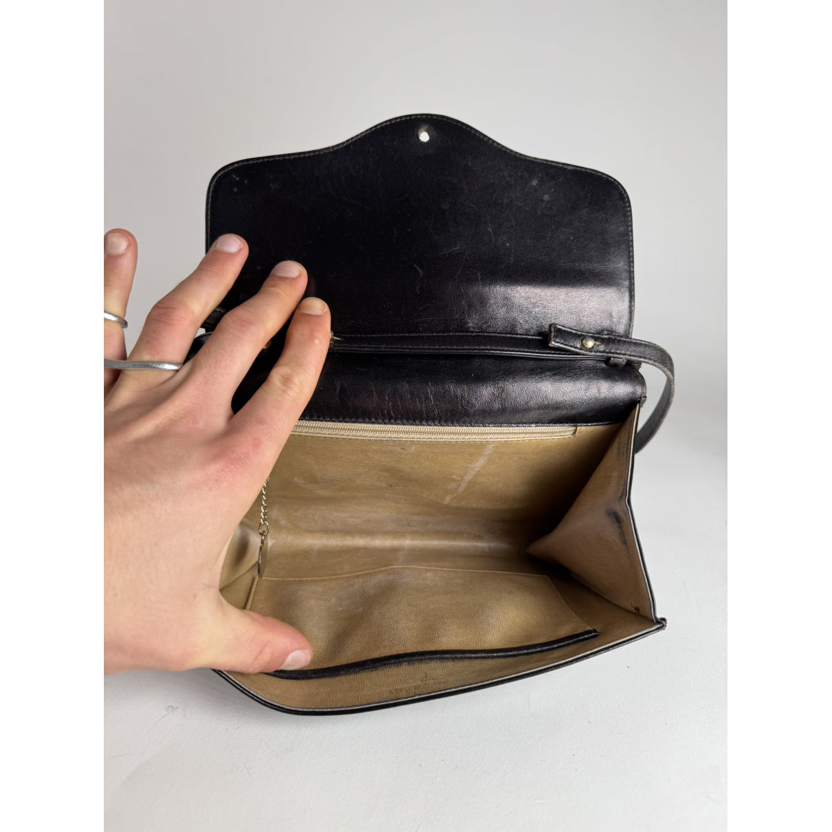 Celine Triomphe Black Leather Handbag image 2