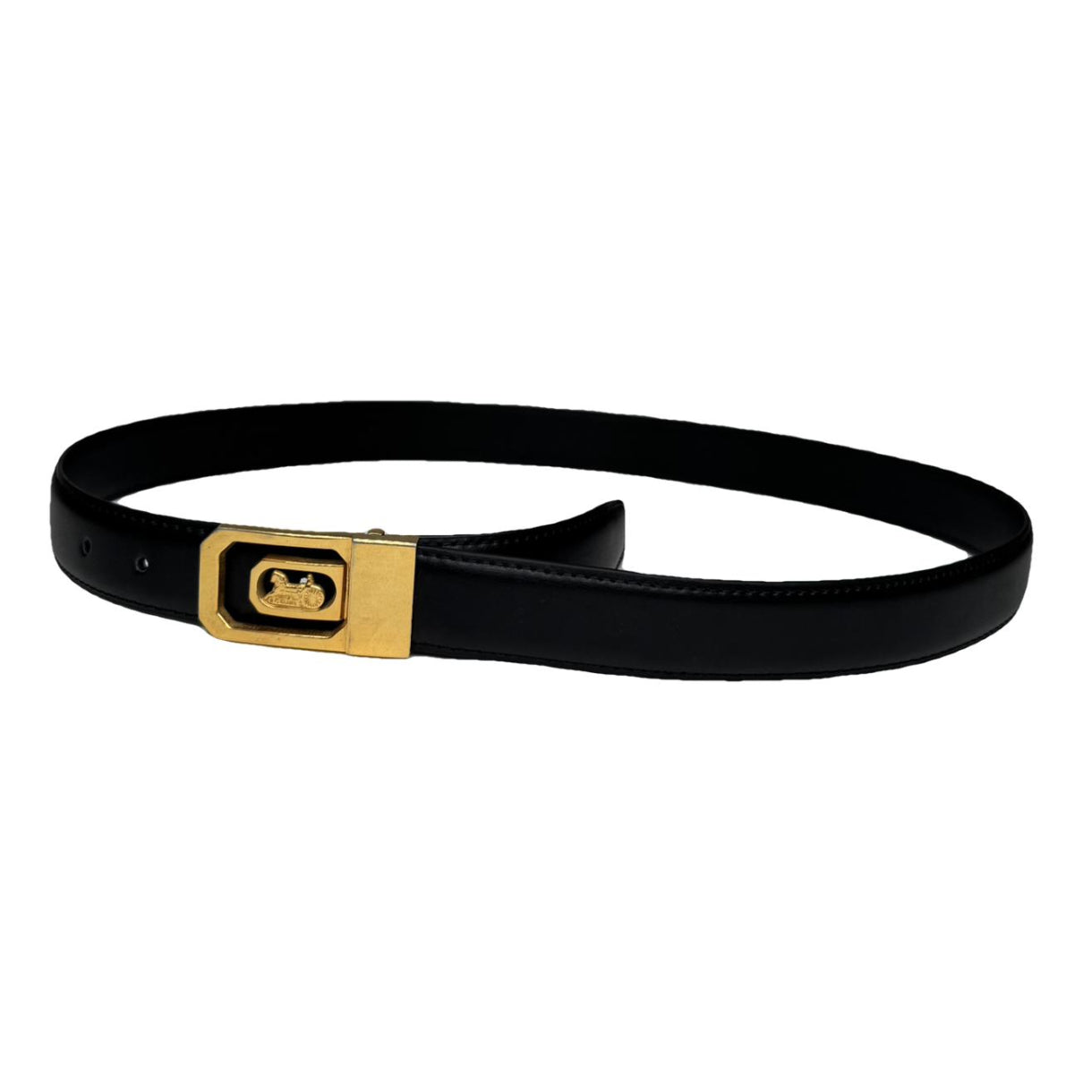 Celine Triomphe Black Leather Belt image 1