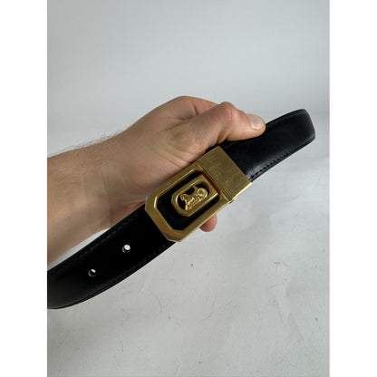 Celine Triomphe Black Leather Belt image 3