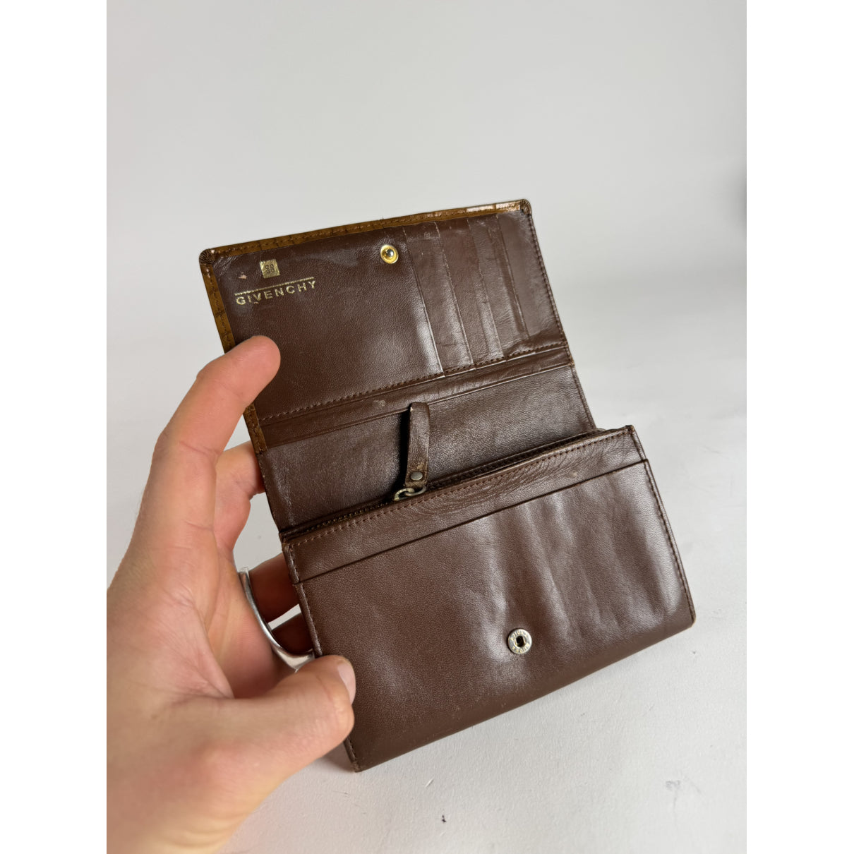 Givenchy GV3 Brown Patent Leather Wallet image 4