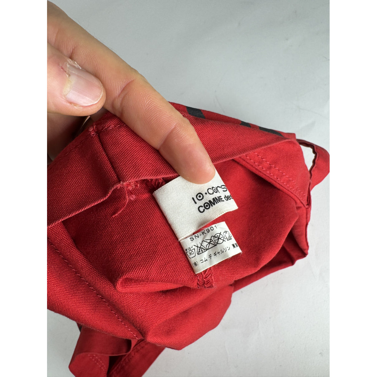 Comme Des Garcons Red Cotton Handbag image 3