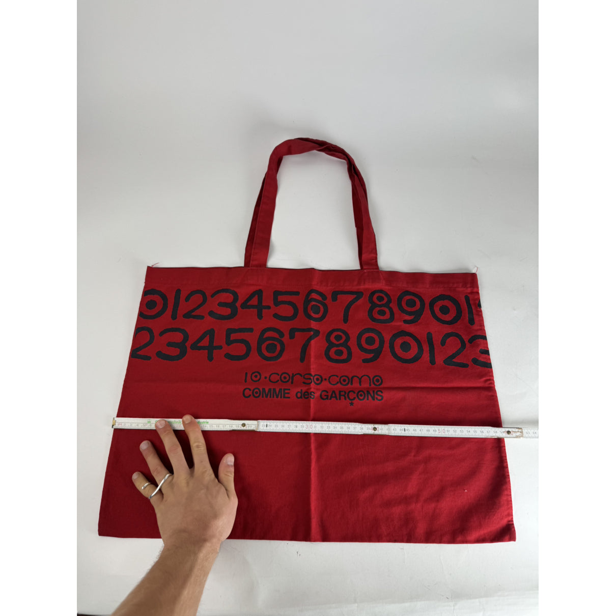 Comme Des Garcons Red Cotton Handbag image 5