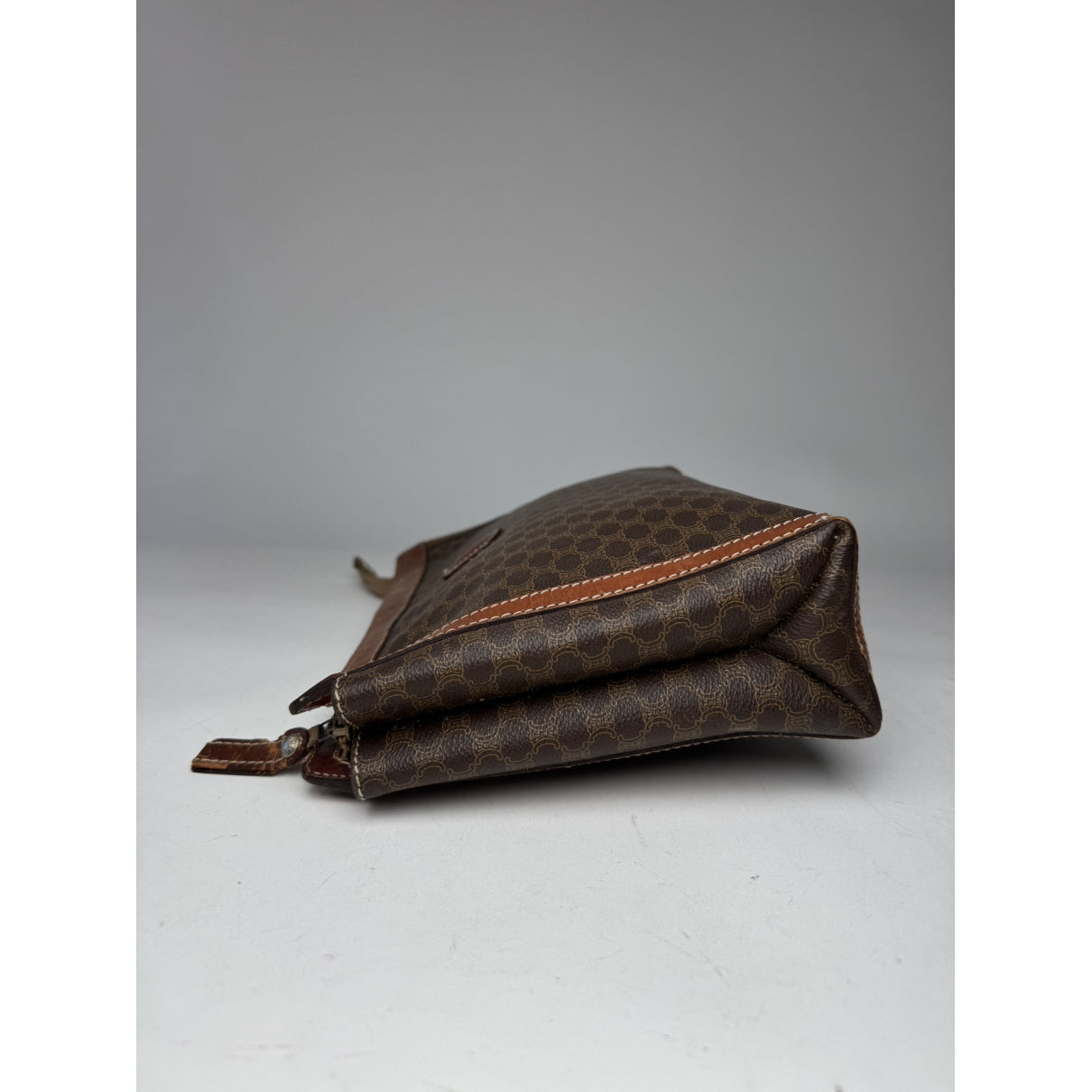 Celine Triomphe Brown Leather Clutch Bag image 5