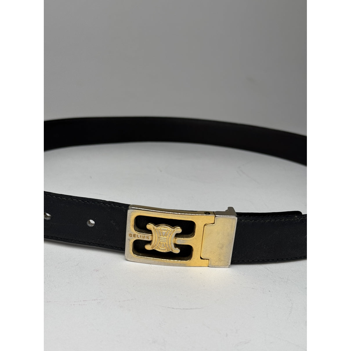 Celine Triomphe Anthracite Leather Belt image 2