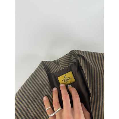 Fendi Brown Leather Trench Coat image 5