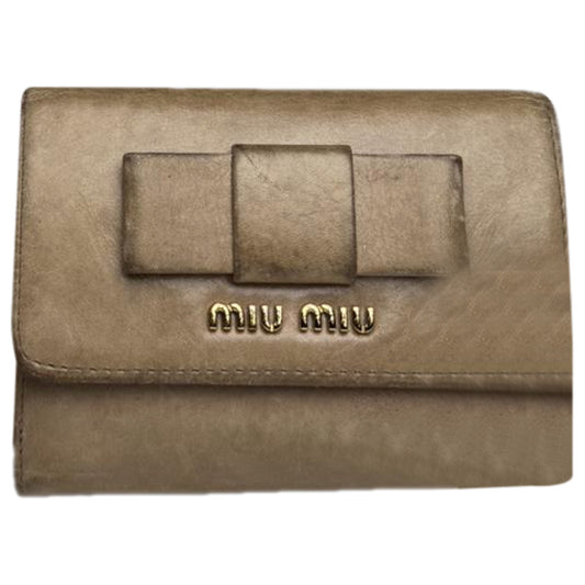 Miu Miu Camel Leather Wallet image 1