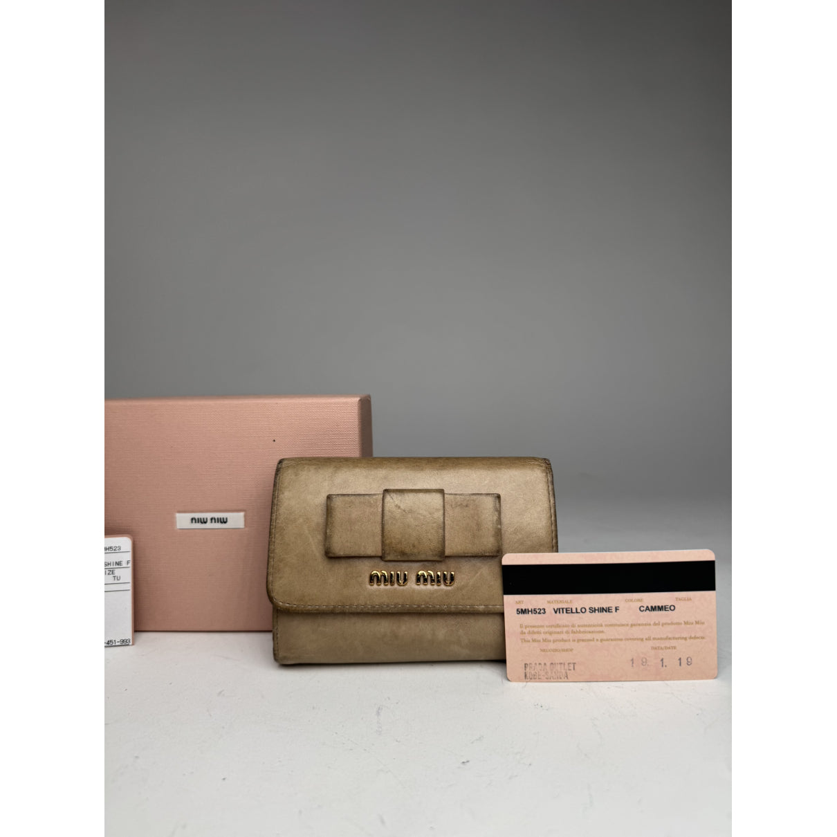 Miu Miu Camel Leather Wallet image 3