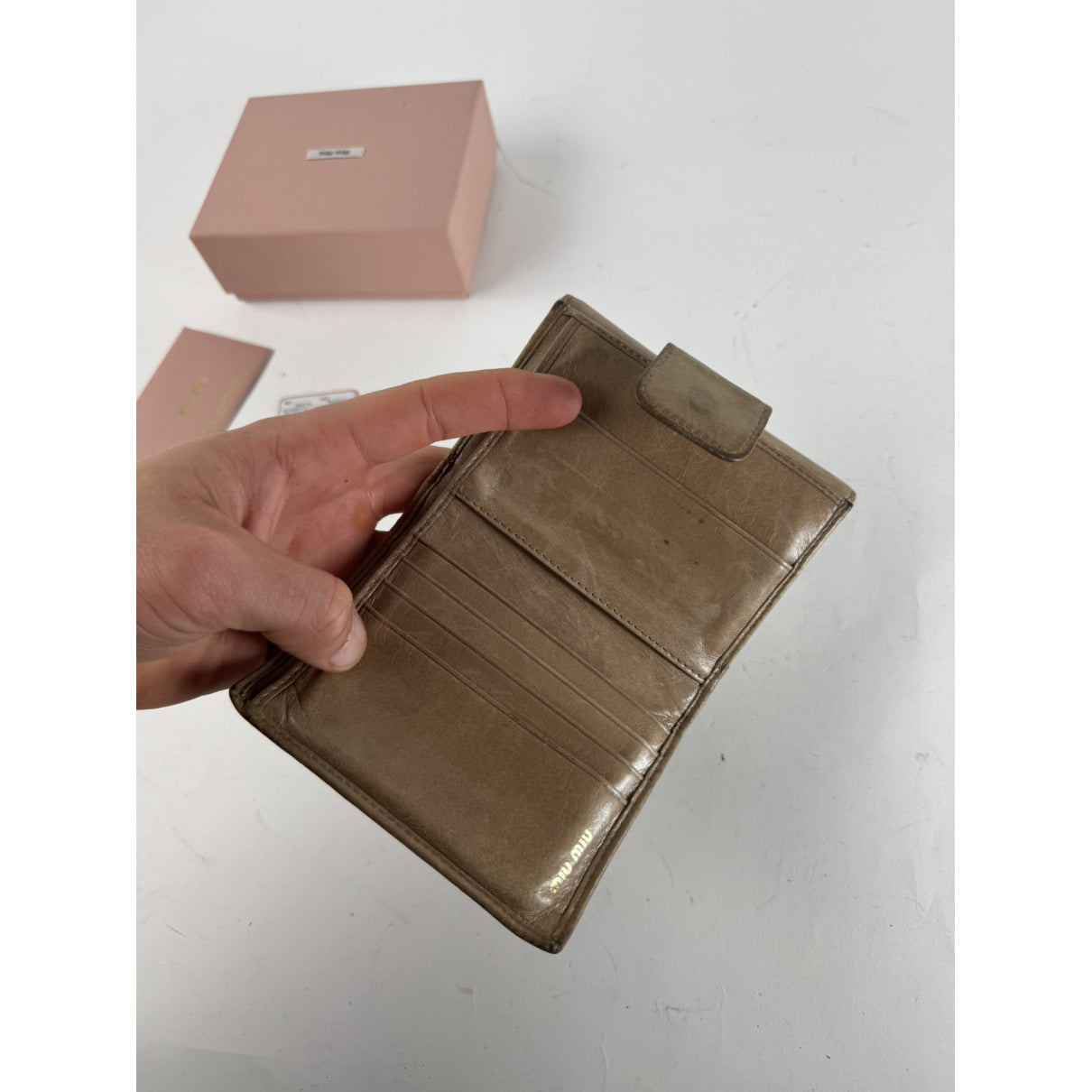 Miu Miu Camel Leather Wallet image 4