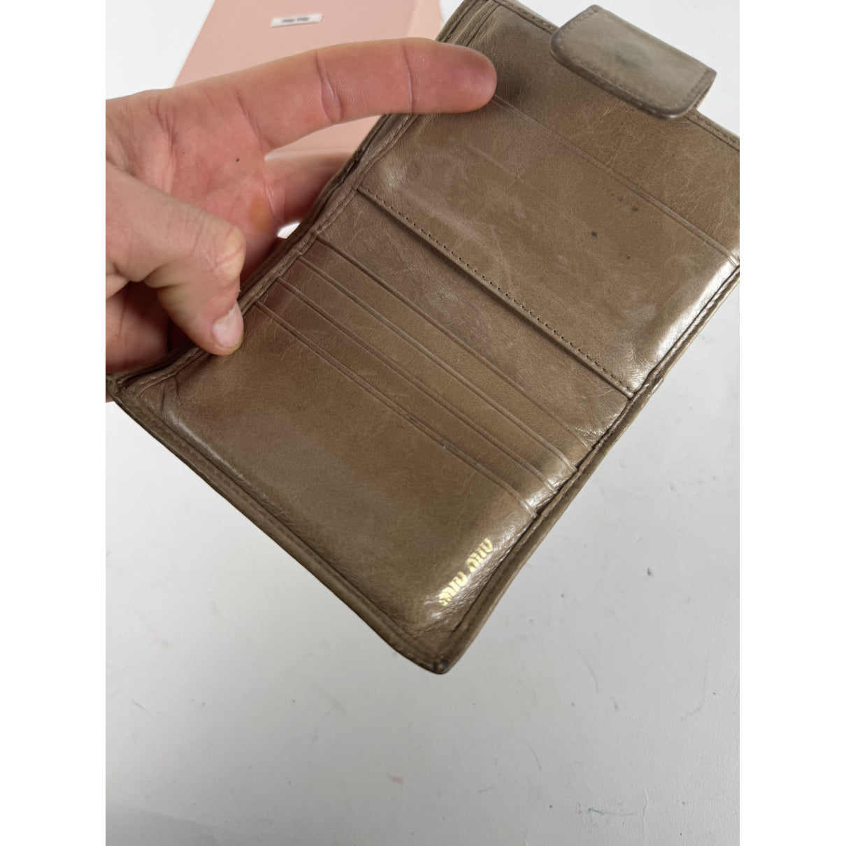 Miu Miu Camel Leather Wallet image 5