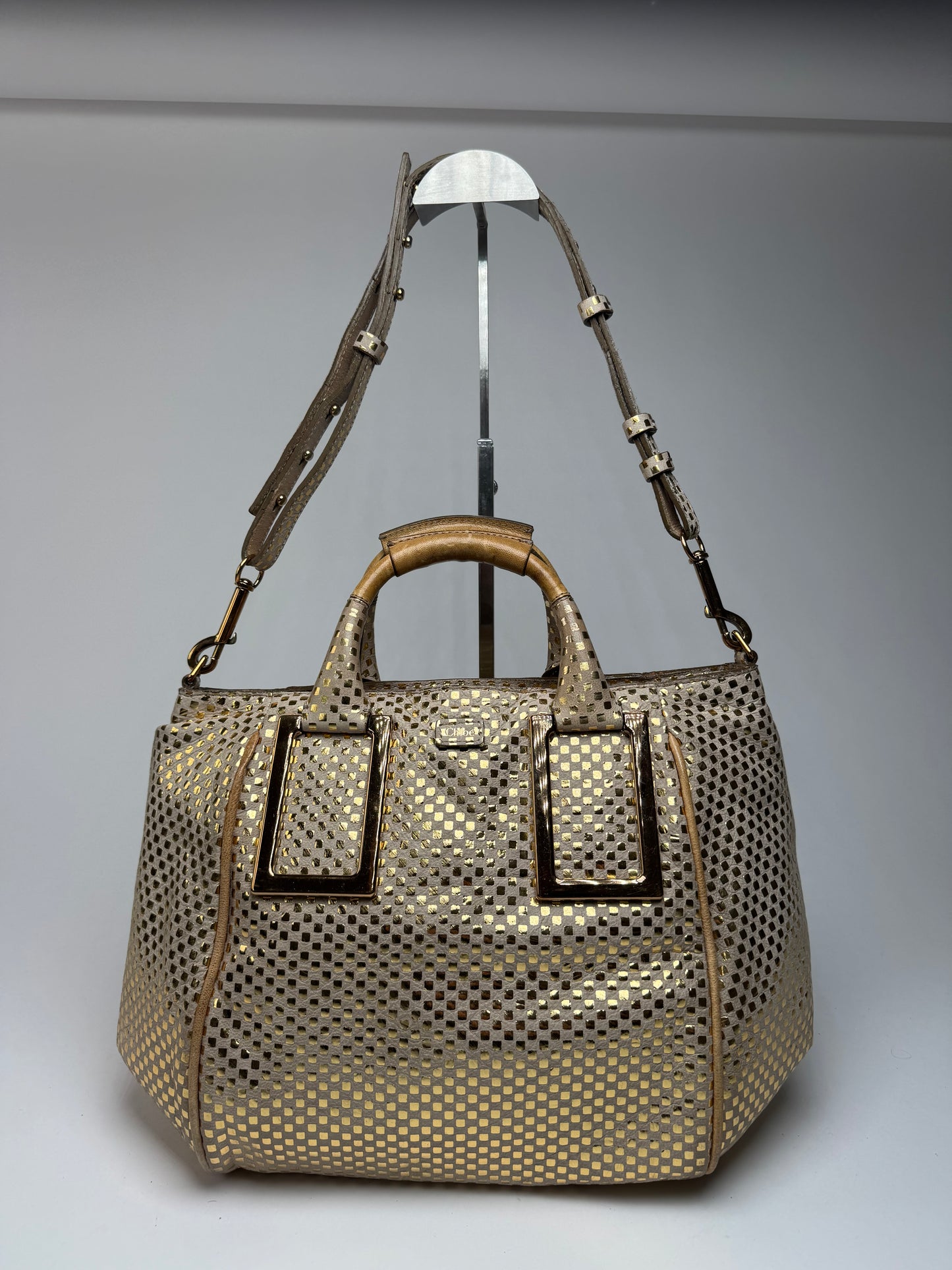 Vintage Chloe 2-Way Leather Bag golden