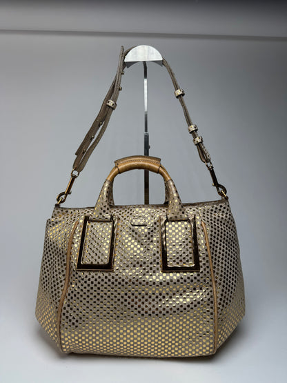 Vintage Chloe 2-Way Leather Bag golden
