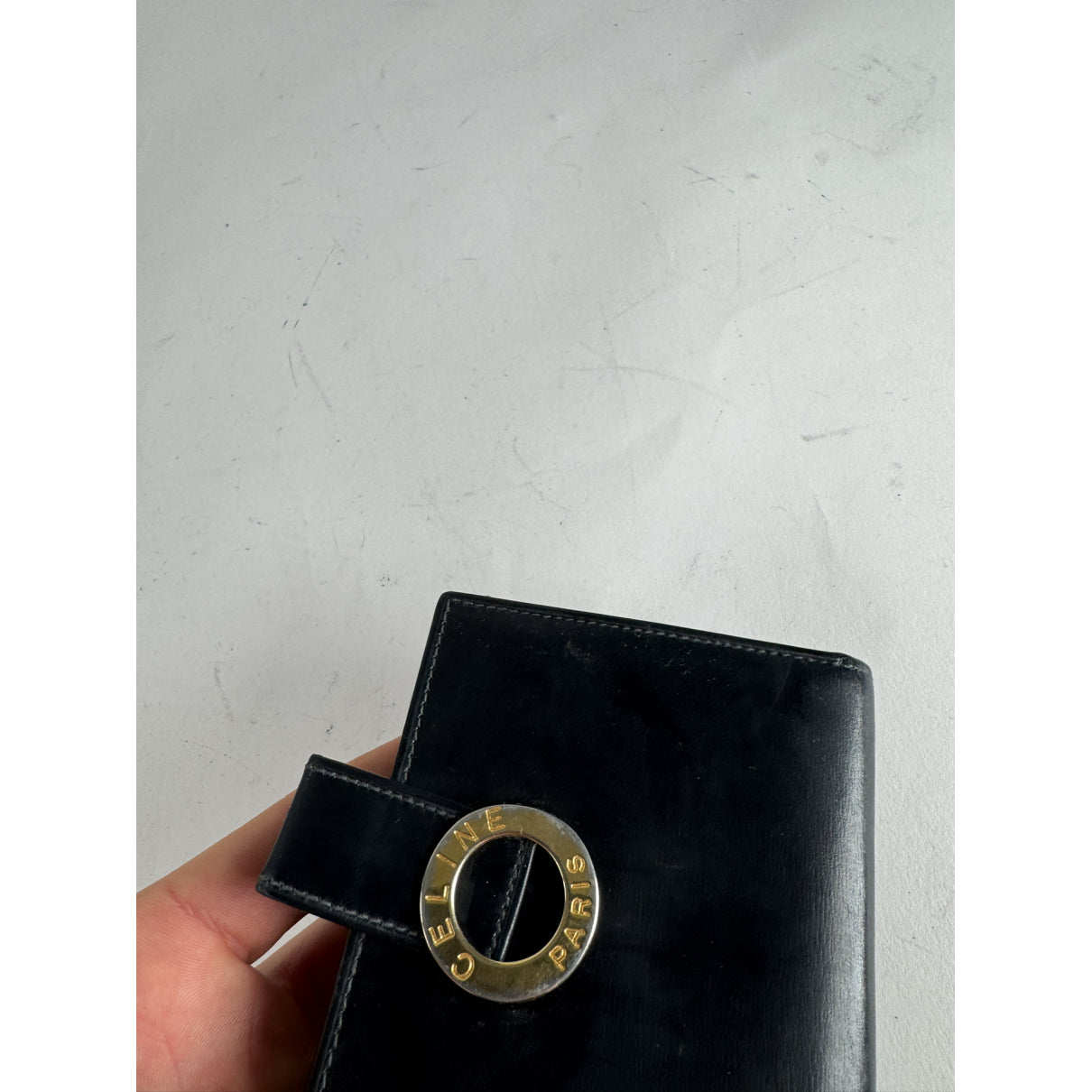 Celine Triomphe Black Leather Wallet image 5