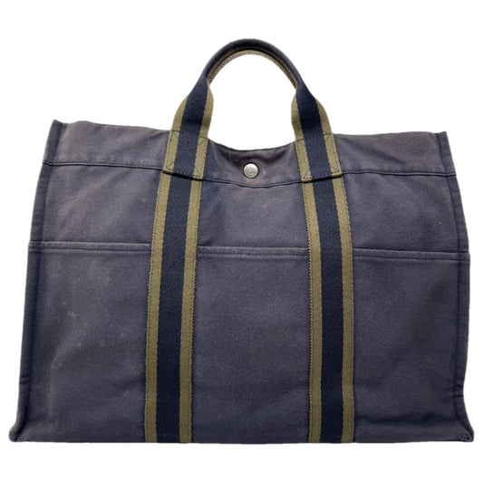 Hermès Navy Cotton Handbag image 1