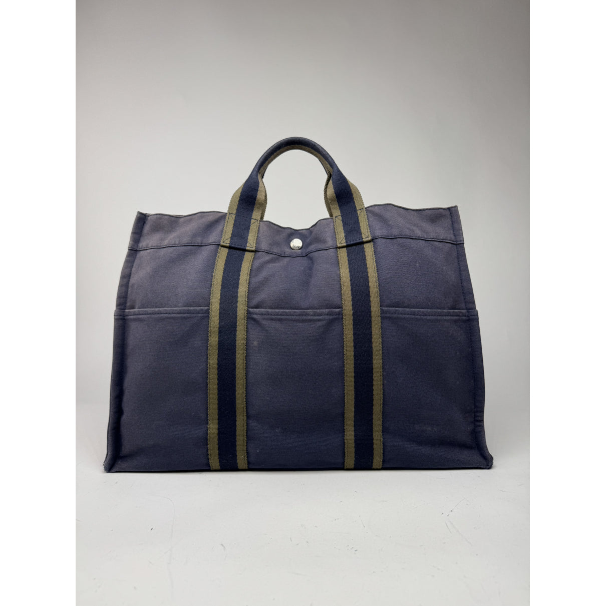 Hermès Navy Cotton Handbag image 4
