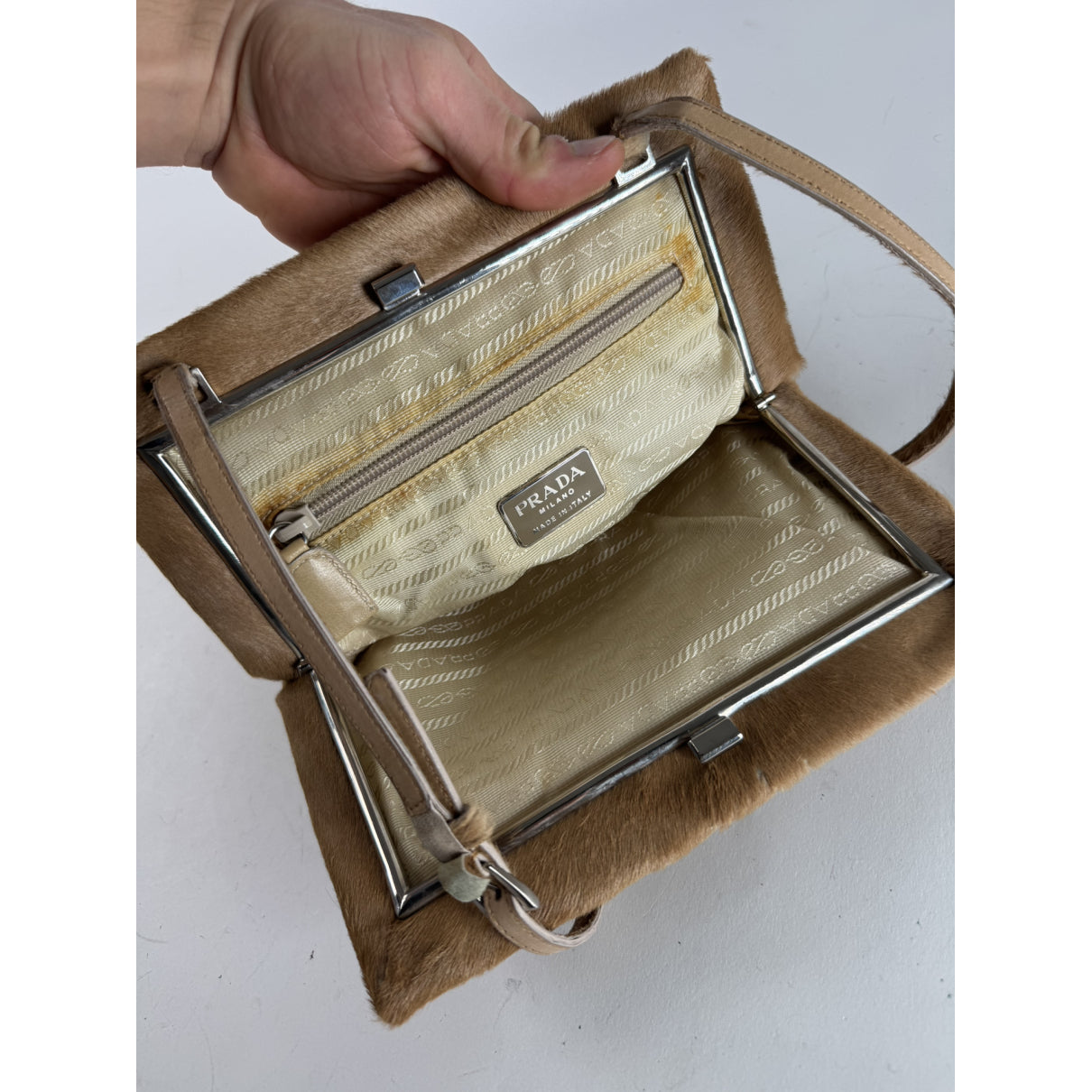 Prada Re-Edition 2000 Brown Fur Handbag image 3