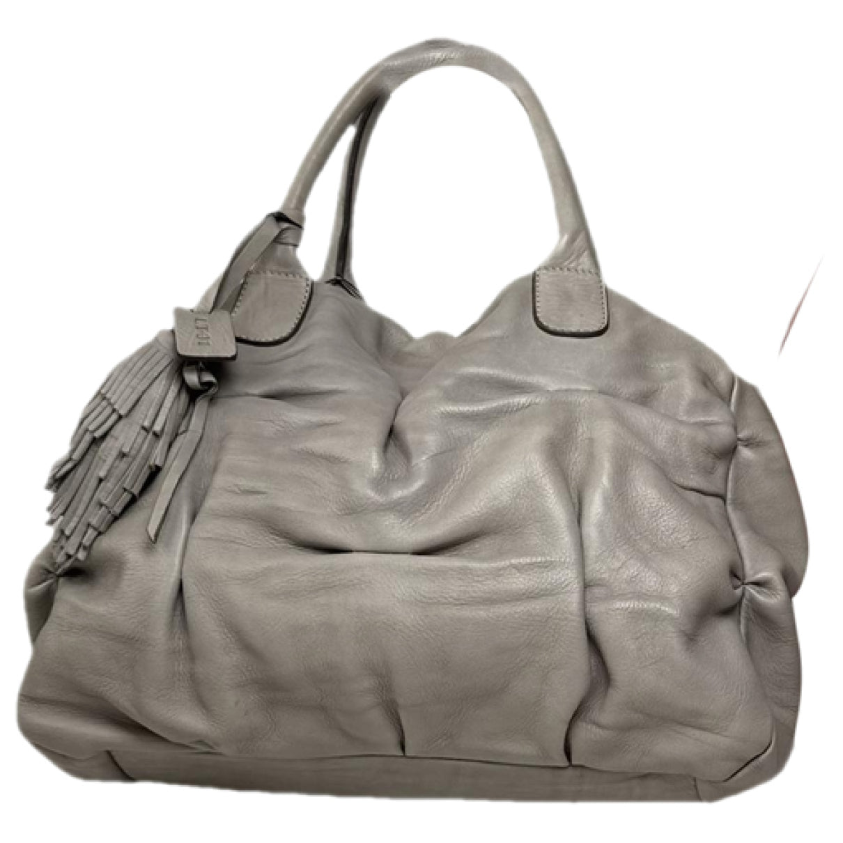 Non Signé / Unsigned Silver Leather Handbag image 1