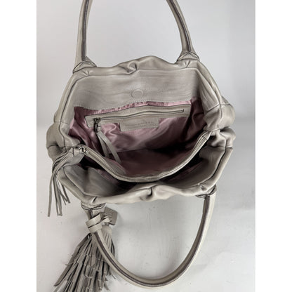 Non Signé / Unsigned Silver Leather Handbag image 3