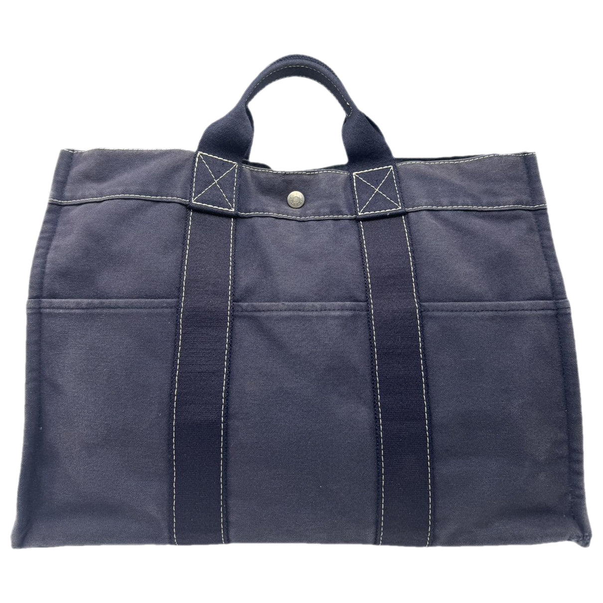 Hermès Navy Cotton Handbag image 1