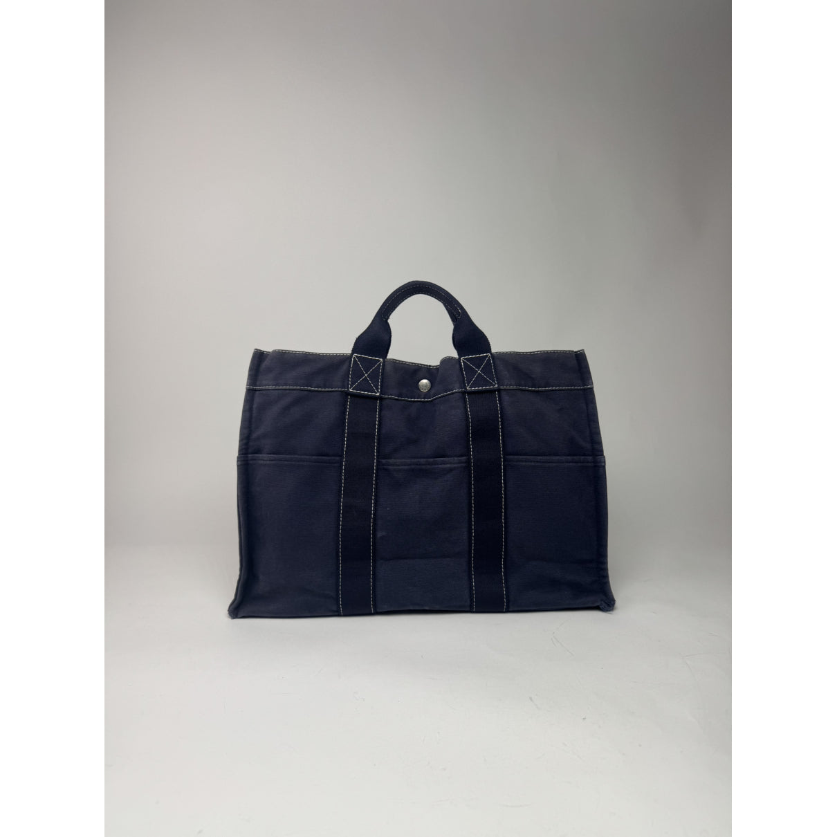 Hermès Navy Cotton Handbag image 4