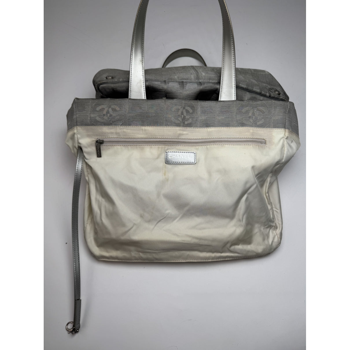 Chanel Silver Cotton Handbag image 2
