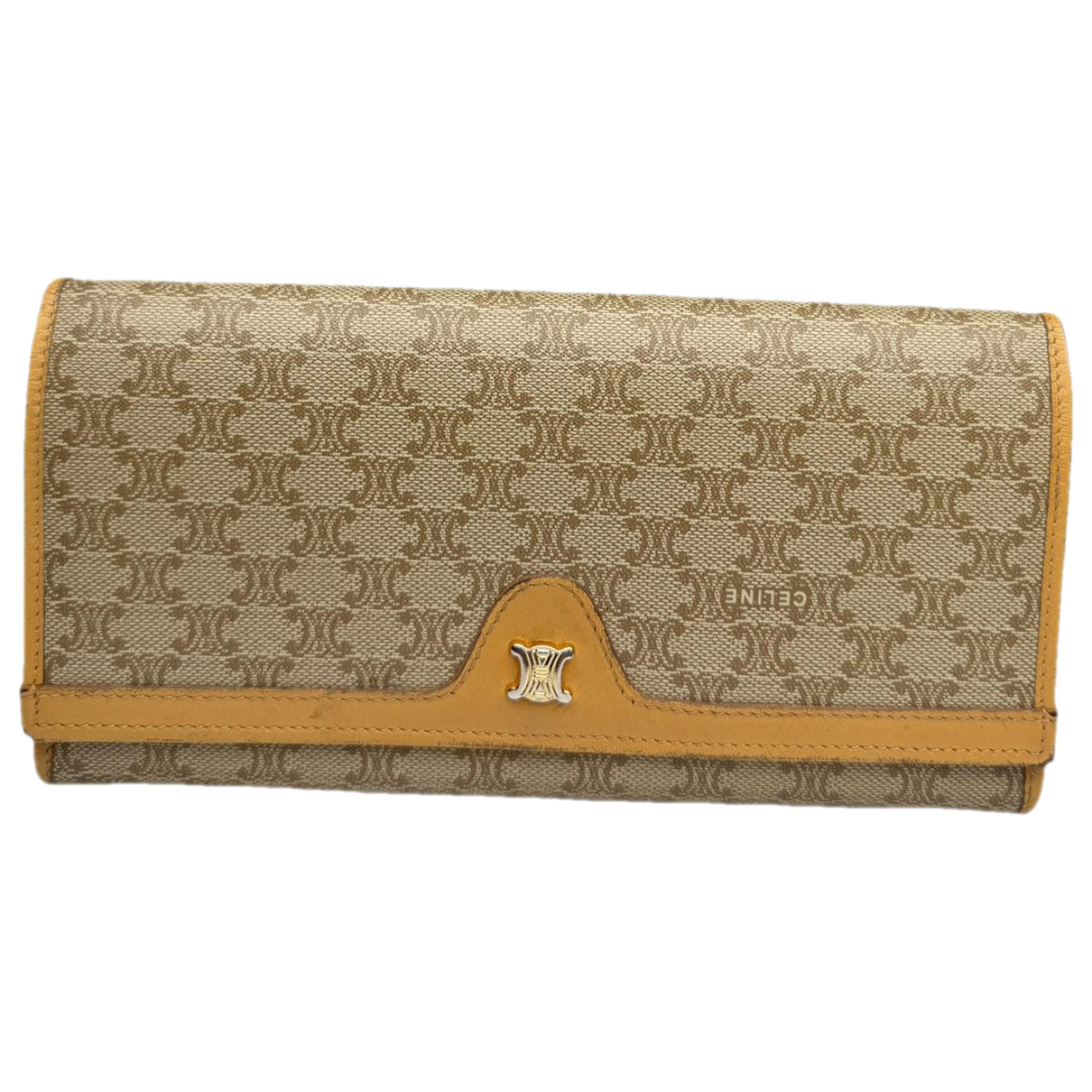 Celine Triomphe Beige Leather Wallet image 1