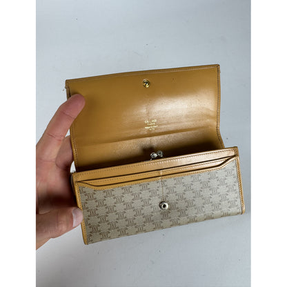 Celine Triomphe Beige Leather Wallet image 3