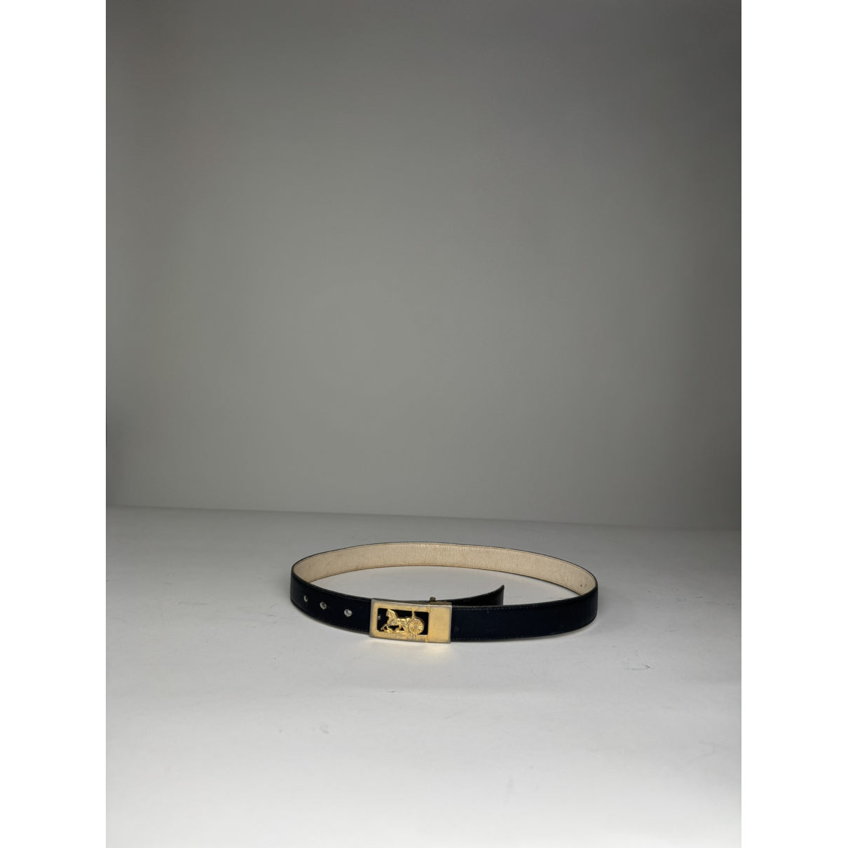 Celine Triomphe Black Leather Belt image 5