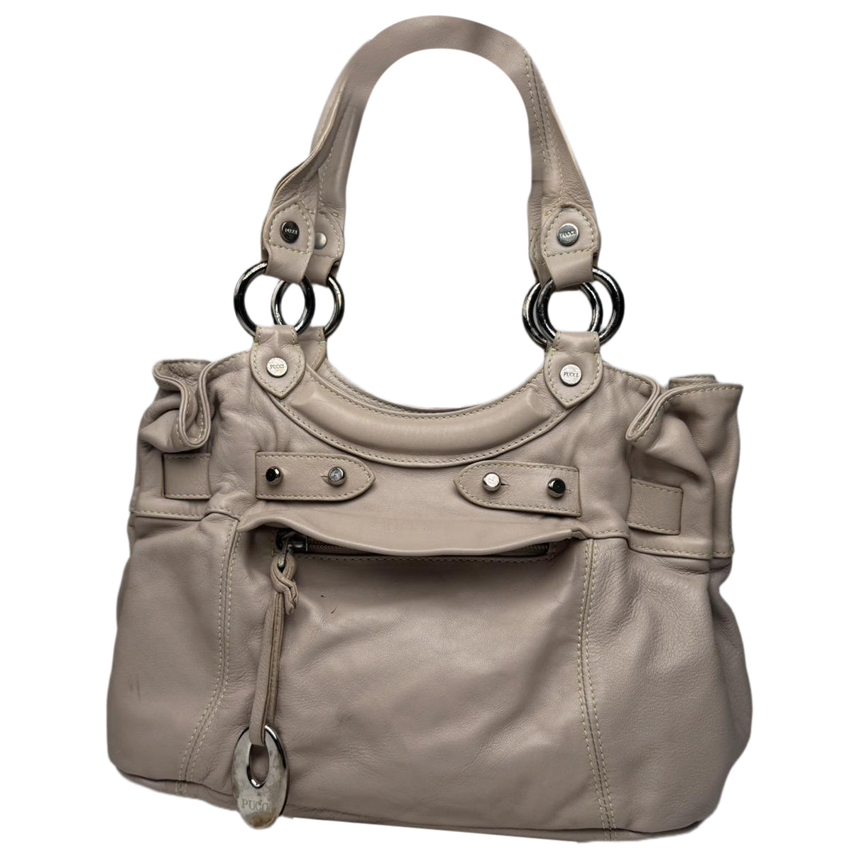 Emilio Pucci Beige Leather Handbag image 1