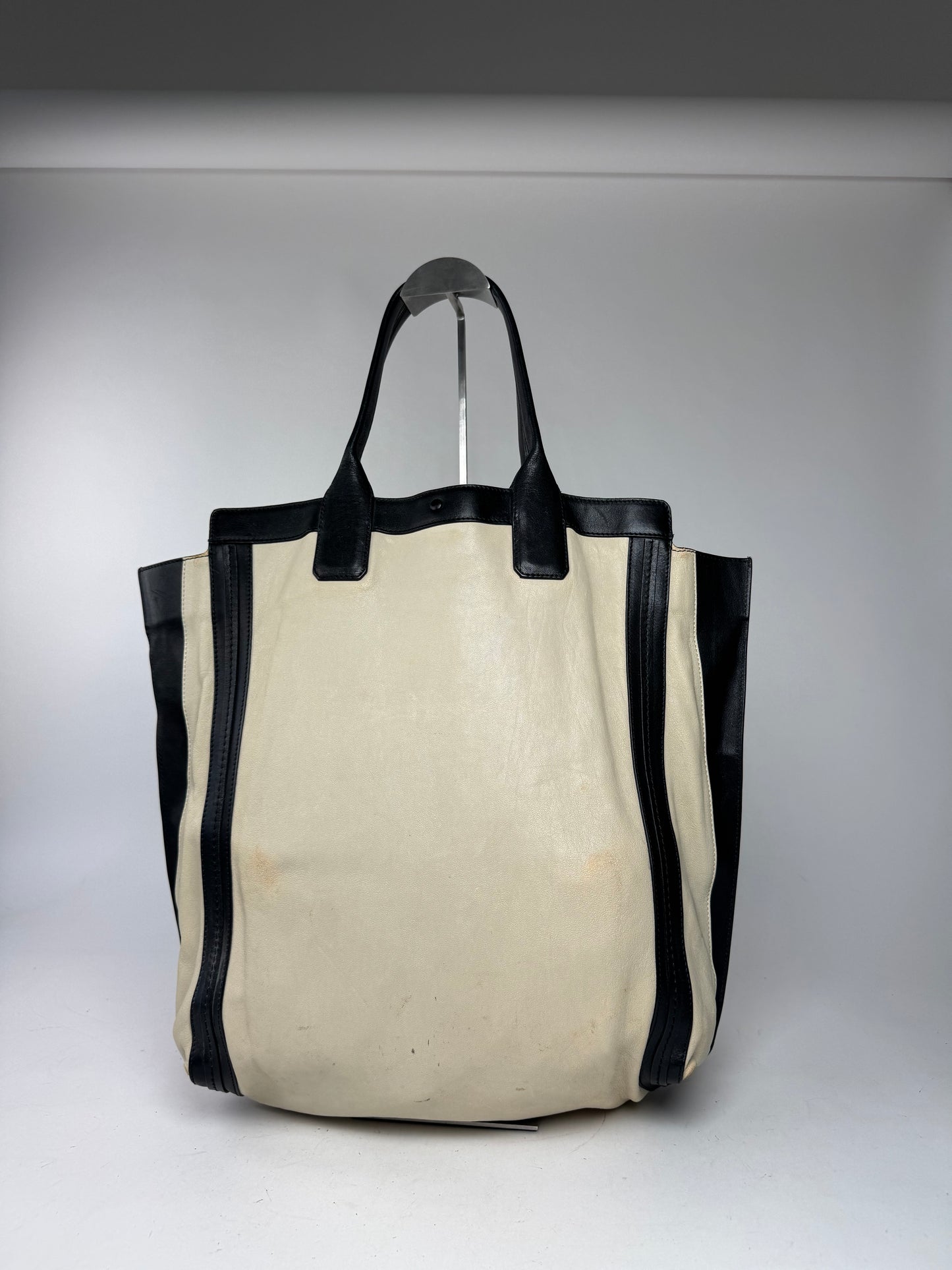 Vintage Chloe Alison leather Shopper Bag beige black