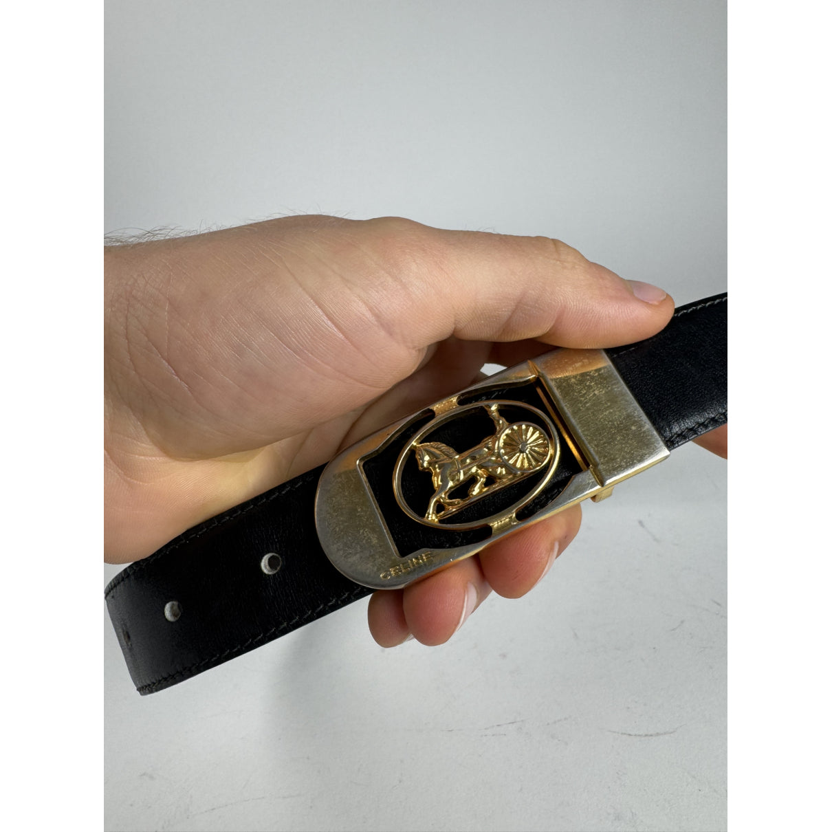 Celine Black Leather Belt image 2