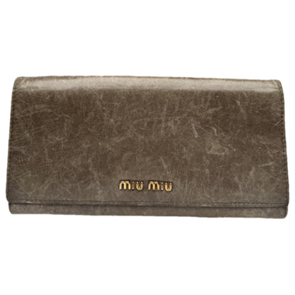 Miu Miu Grey Leather Wallet image 1
