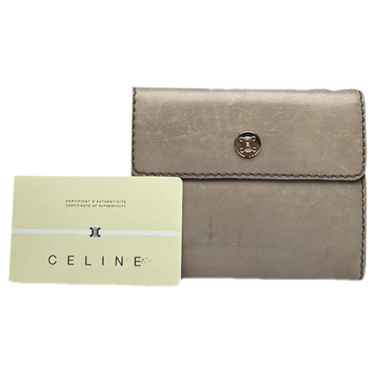 Celine Triomphe Grey Leather Wallet image 1