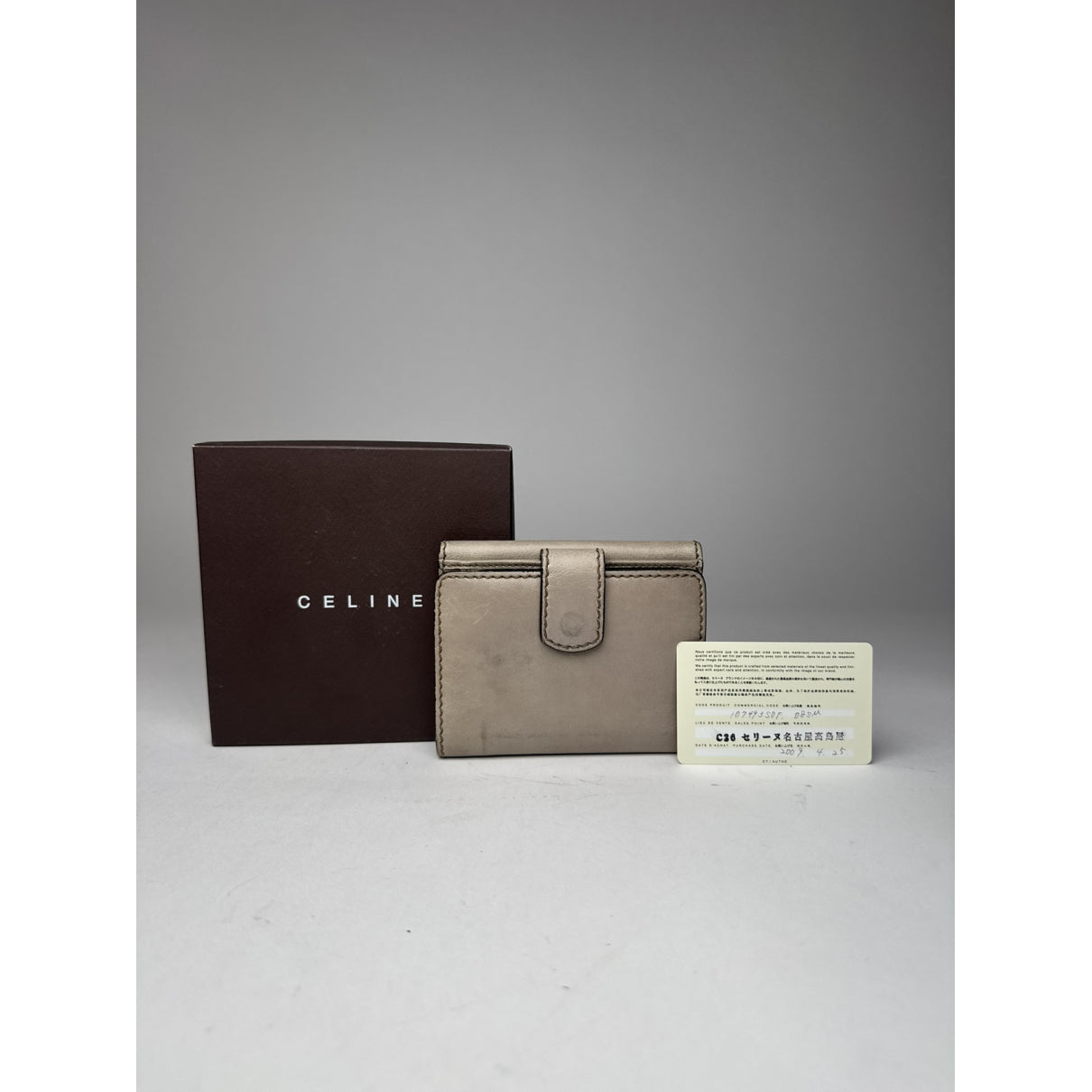 Celine Triomphe Grey Leather Wallet image 2