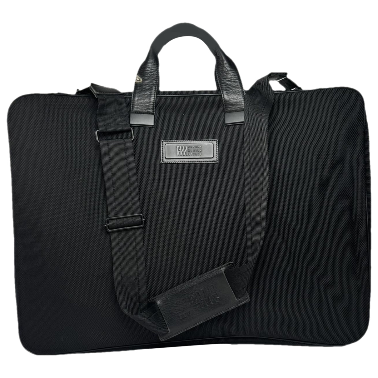 Issey Miyake Black Leather Travel Bag image 1