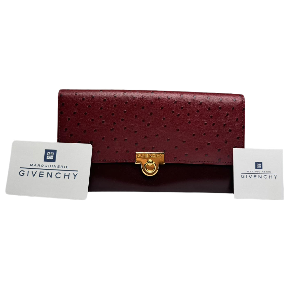 Givenchy GV3 Burgundy Ostrich Wallet image 1